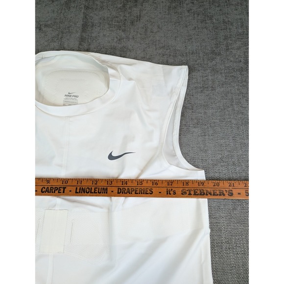 Nike Pro Dri-Fit Shirt Mens XXXL White Sleeveless Training Tank Top Compression - Picture 4 of 7